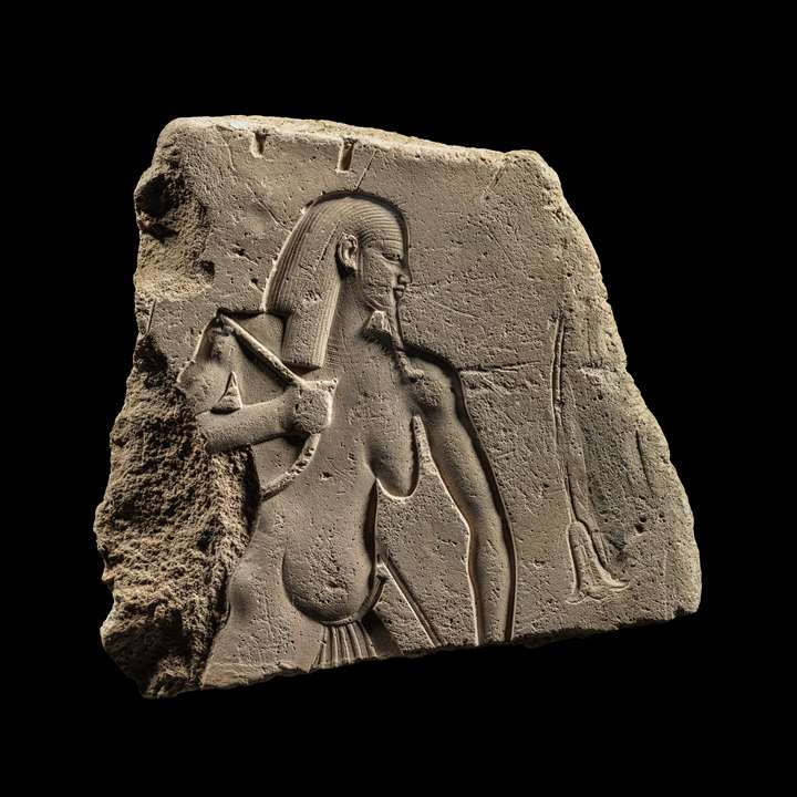 Egyptian relief fragment of the god Hâpy